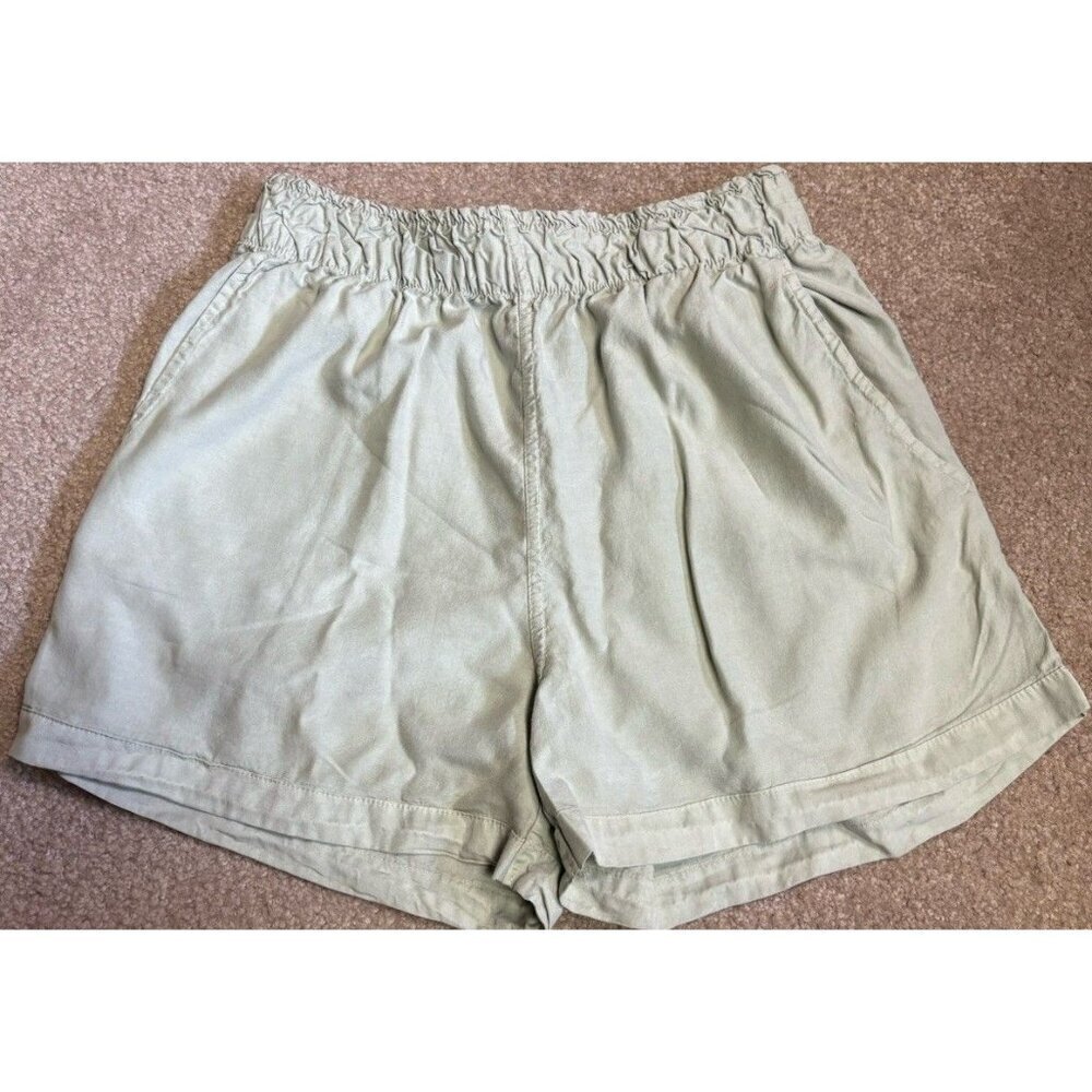 Altarād State Light Green Linen Blend Paperbag Shorts Large 4ā Inseam